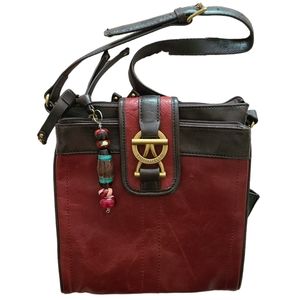 tignanello genuine leather burgundy red handbag
